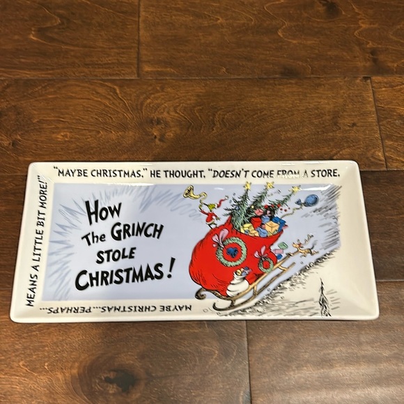 DR.SEUSS THE GRINCH WHO STOLE CHRISTMAS Serving Platter New - Picture 1 of 1